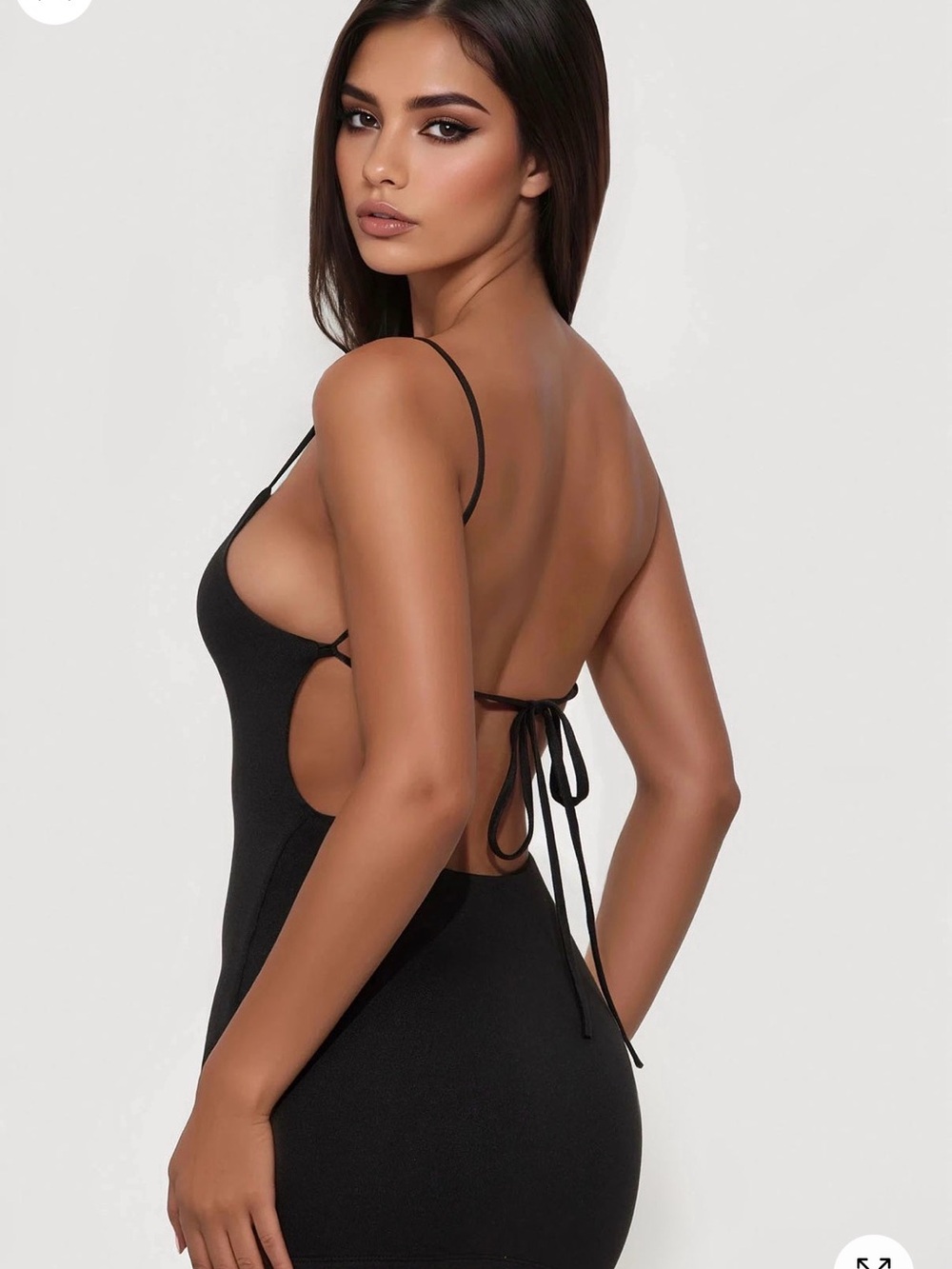 Fashion Nova Black Open-Back Mini Dress